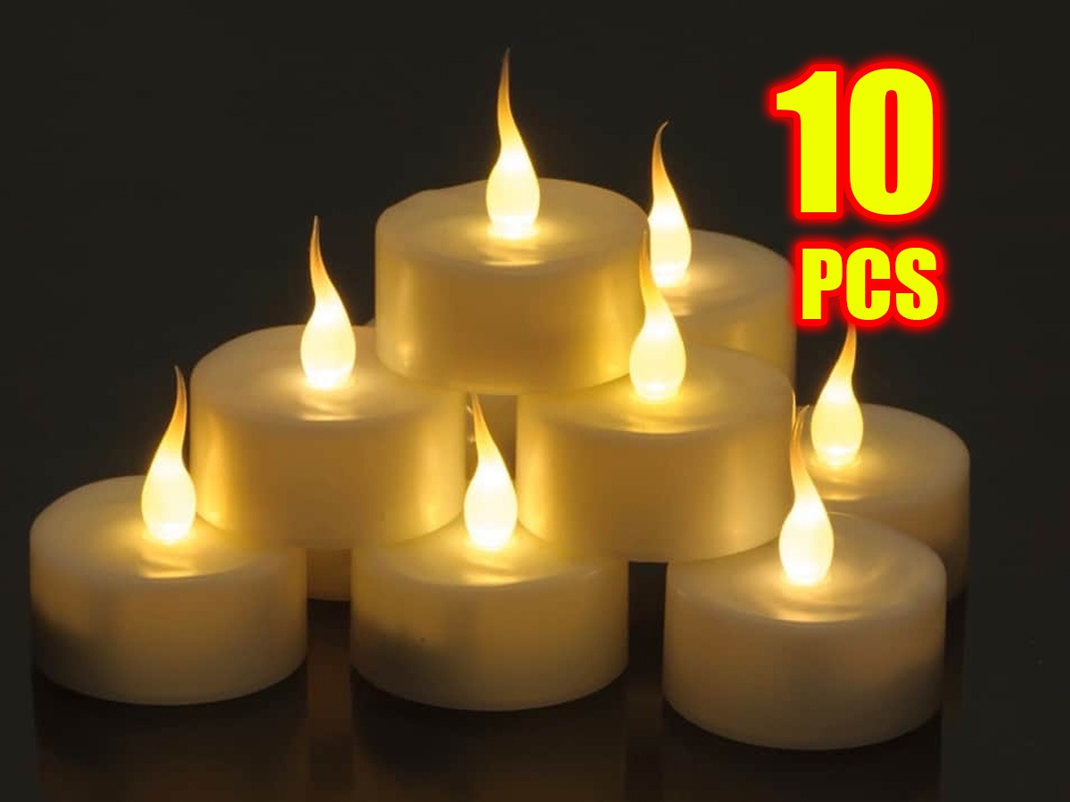 WHITE Steady Flameless LED Tea Lights Candles Battery KID/PET SAFE-FAST SHIP