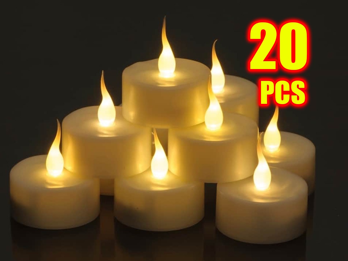 WHITE Steady Flameless LED Tea Lights Candles Battery KID/PET SAFE-FAST SHIP - Picture 6 of 11