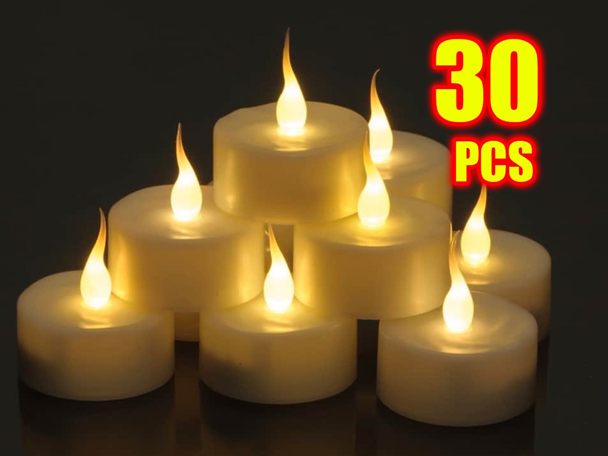 WHITE Steady Flameless LED Tea Lights Candles Battery KID/PET SAFE-FAST SHIP - Picture 7 of 11