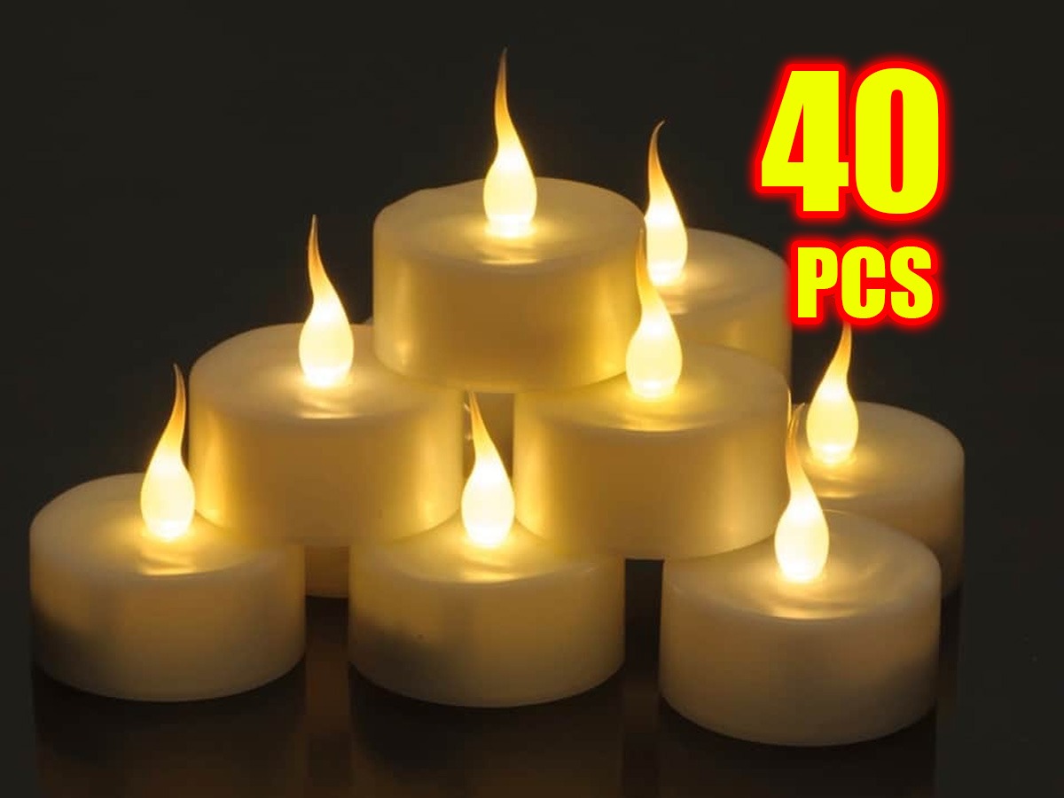 WHITE Steady Flameless LED Tea Lights Candles Battery KID/PET SAFE-FAST SHIP - Picture 8 of 11