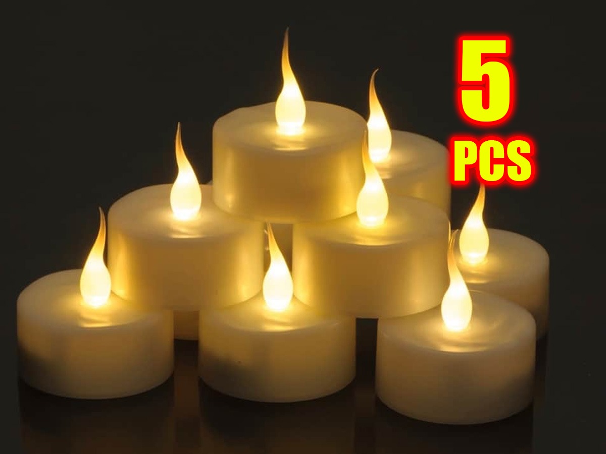 WHITE Steady Flameless LED Tea Lights Candles Battery KID/PET SAFE-FAST SHIP - Picture 4 of 11