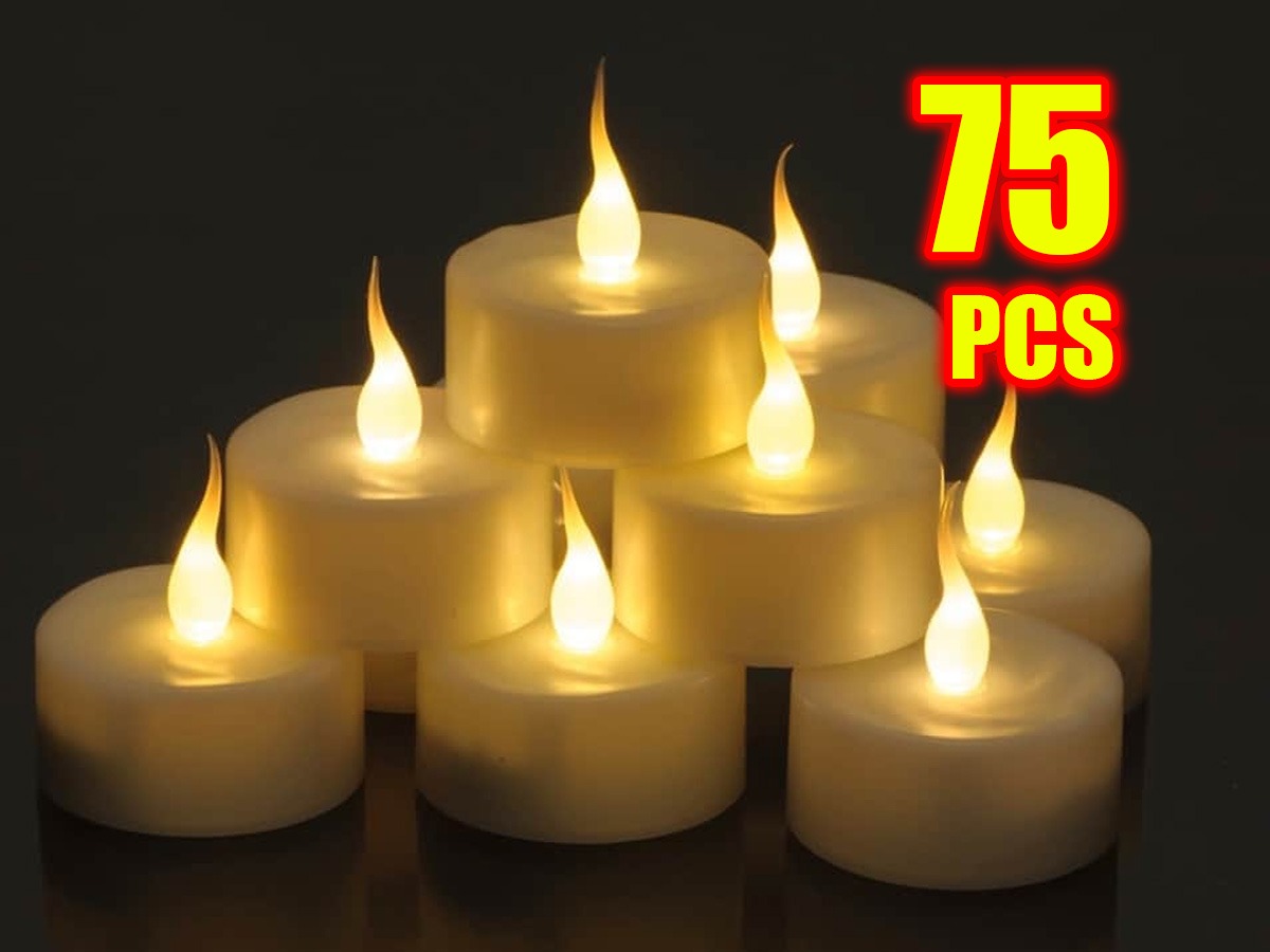 WHITE Steady Flameless LED Tea Lights Candles Battery KID/PET SAFE-FAST SHIP - Picture 10 of 11